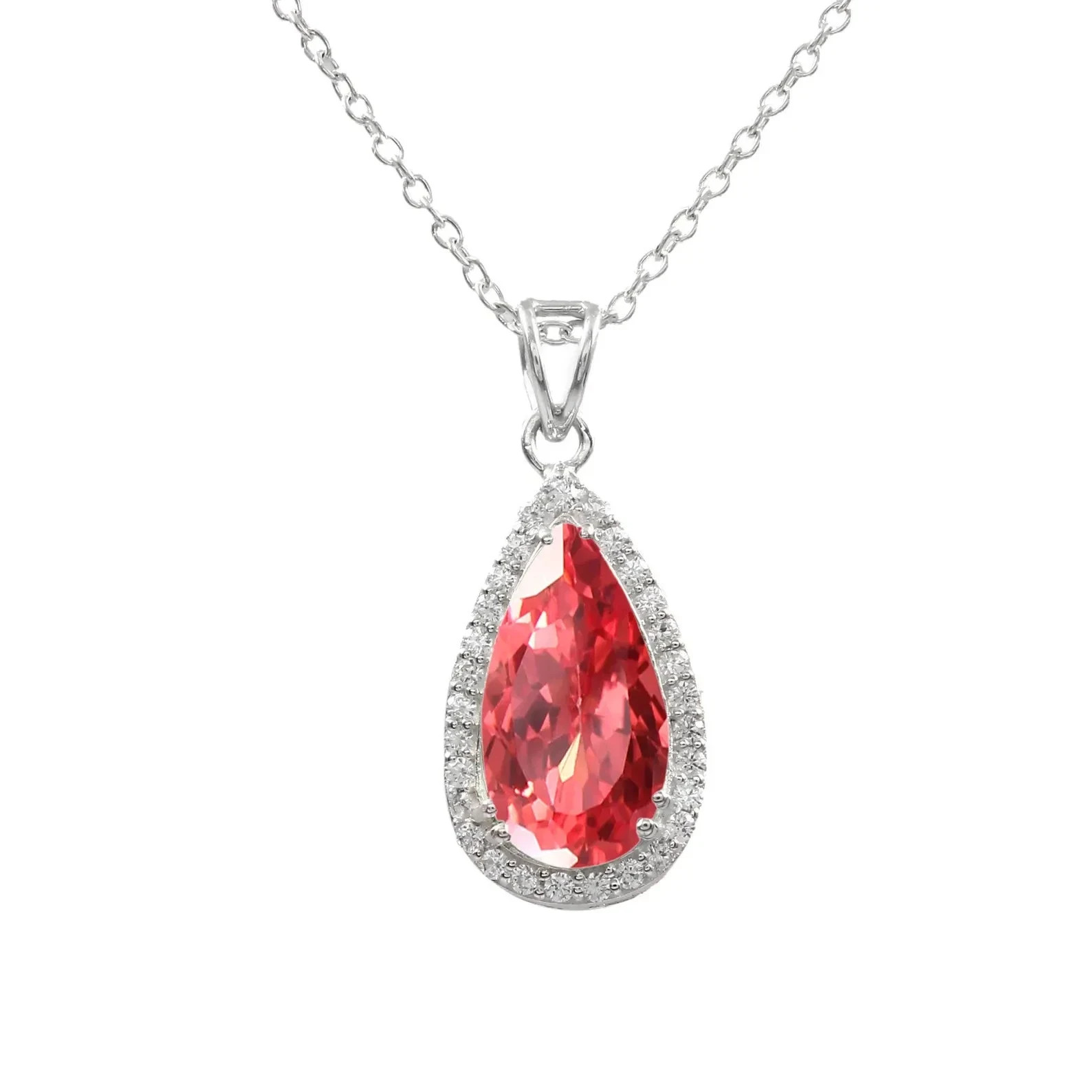 Certified 15 Ct Natural Sapphire Padparadscha 925 Silver Pendant Loose Gemstone