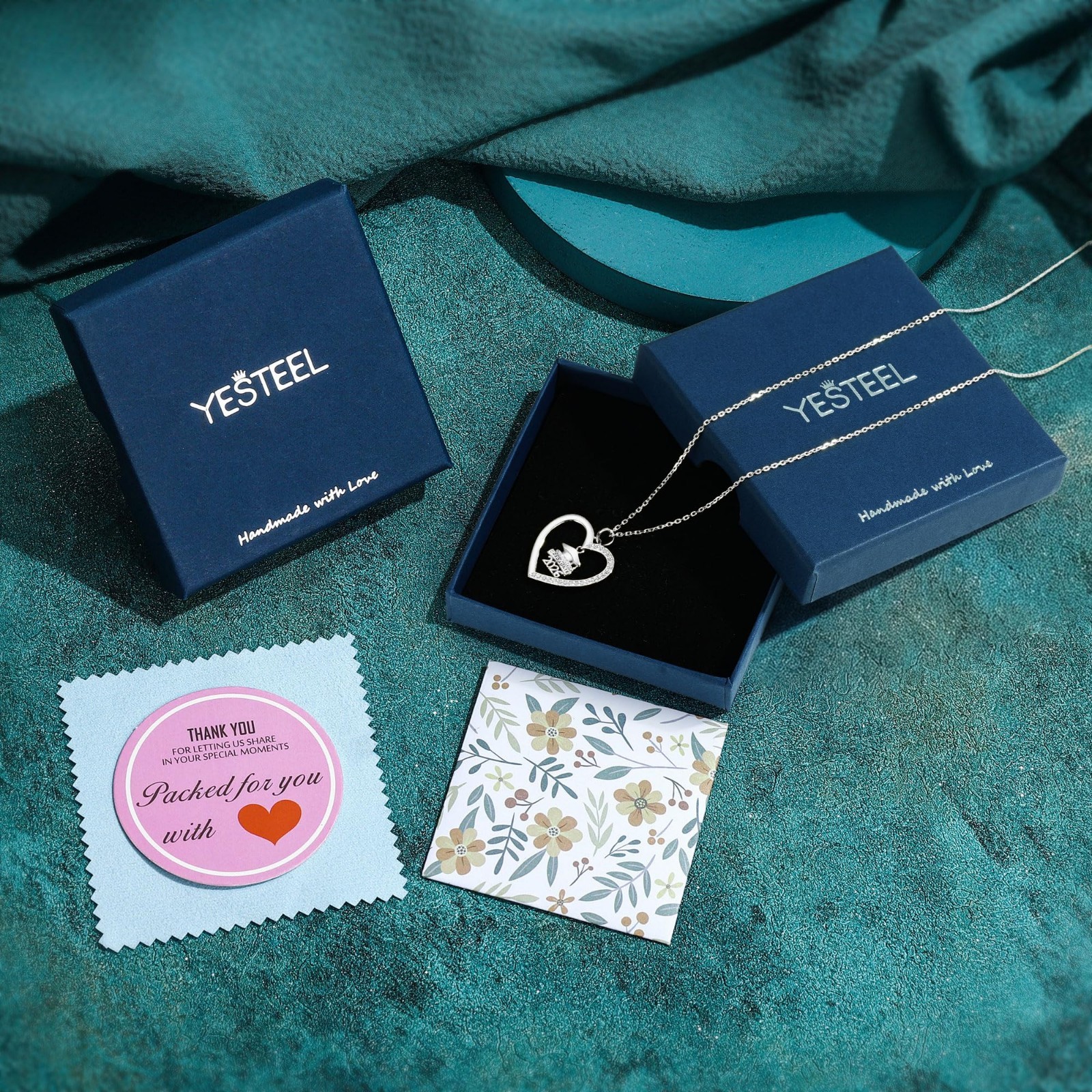 2026 Graduation Heart Necklace – S925 Sterling Silver Gift for Women & Friends