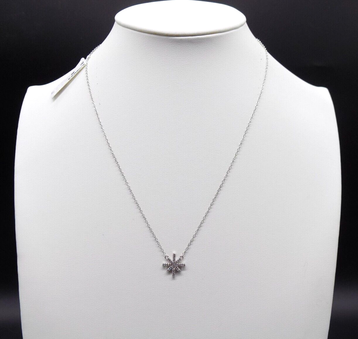Bloomingdales AQUA 925 Sterling Silver Pendant Necklace White Colorless CZ 17″