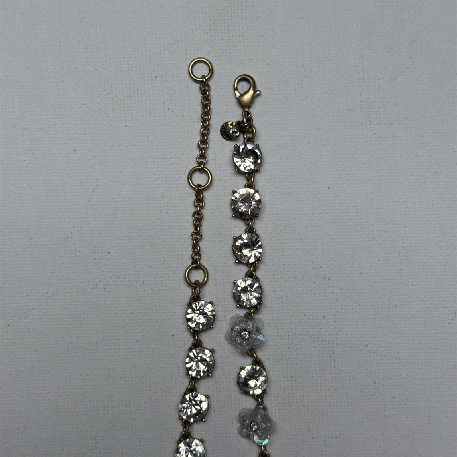 Ann Taylor Clear Colorless”Stones” And Gold Tone Statement Necklace*