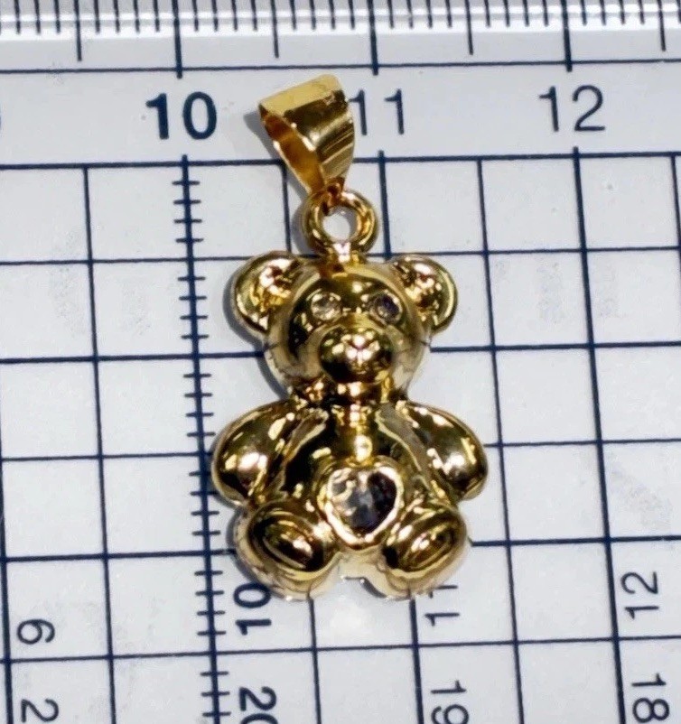 14K Gold Teddy Bear Pendant