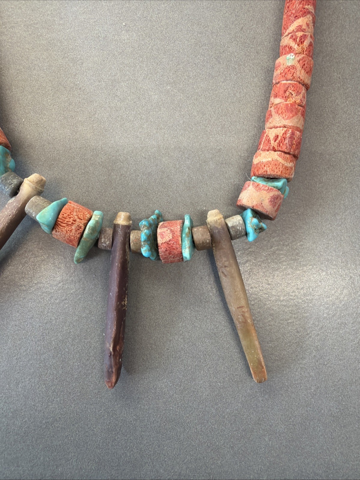 Jw1 Lava Rock, Turquoise, & Wood Beaded Necklace D133