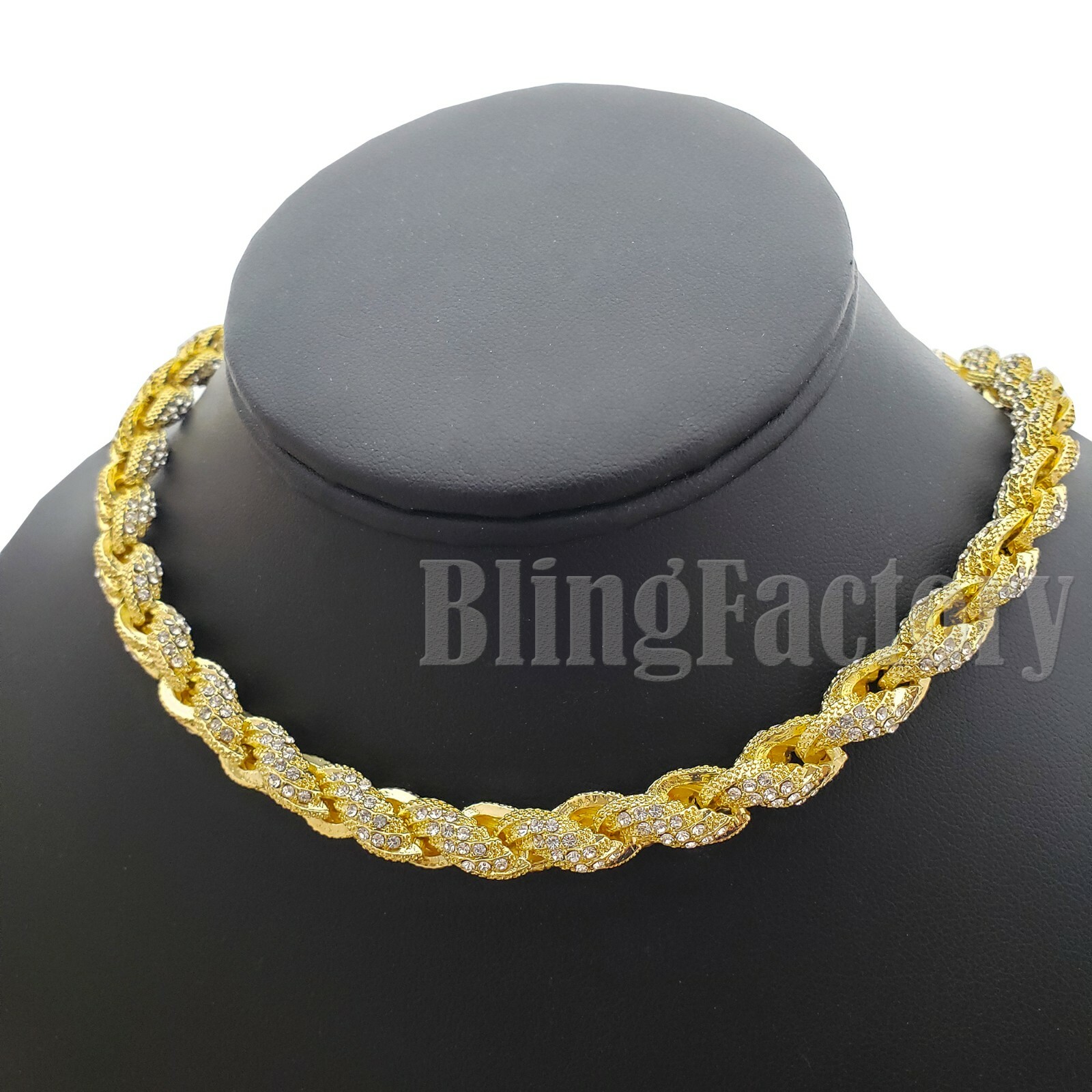 Hip Hop Rapper’s Full Iced 9mm 8.5″, 16″,18″, 20″ Rope Choker Chain Necklace