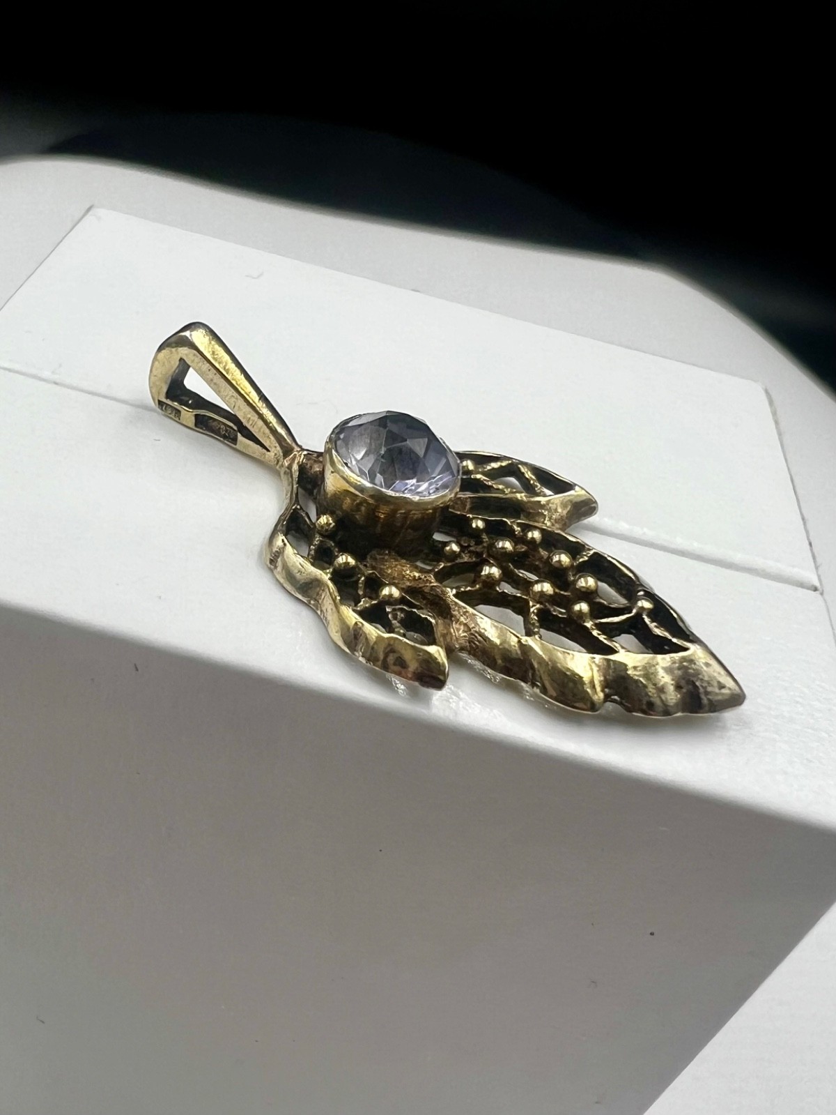 Antique pendant 1970s stone Alexandrite Silver 875 collectible model old