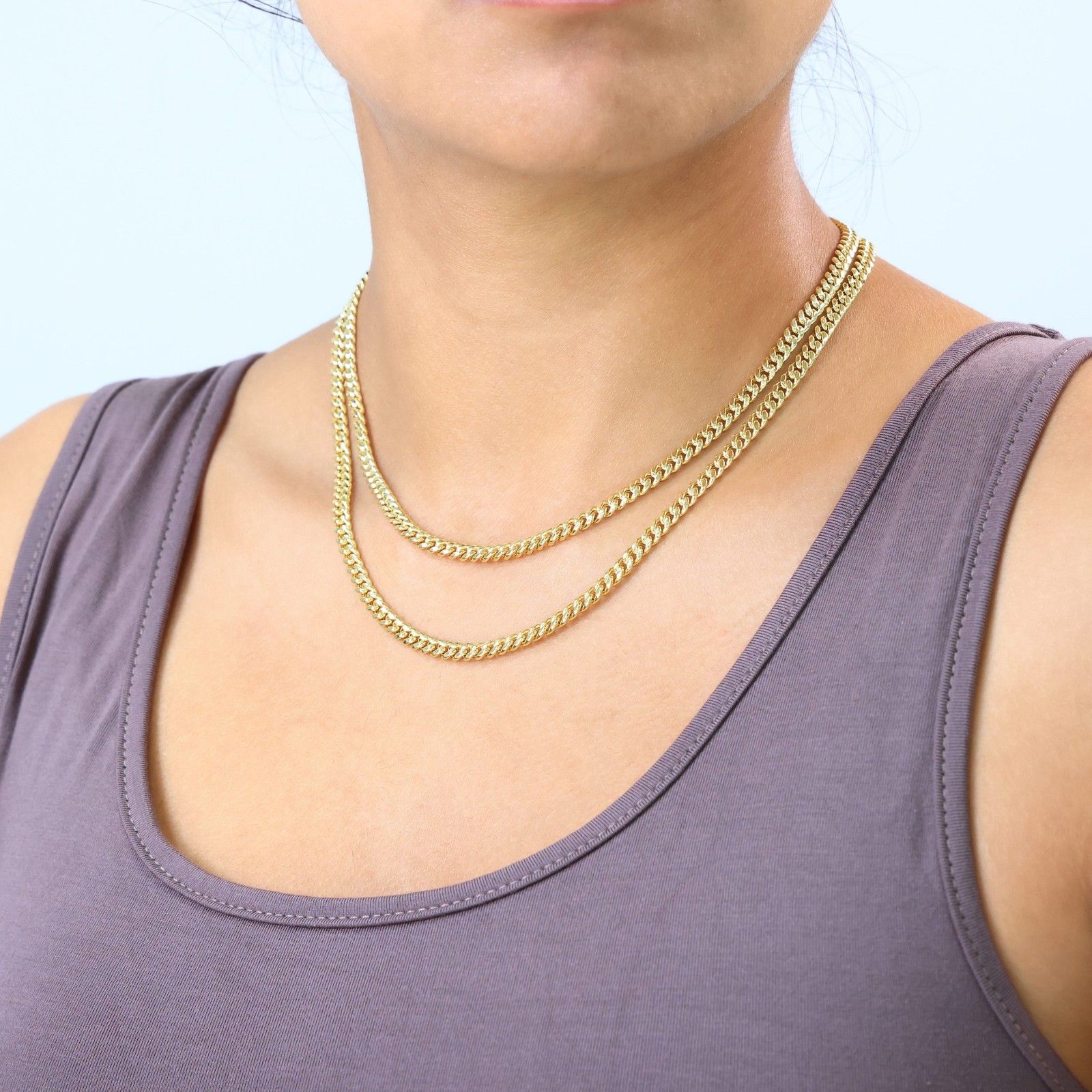 10K Yellow Gold 4.5mm Miami Cuban Link Chain Italian Necklace Mens Women 18″