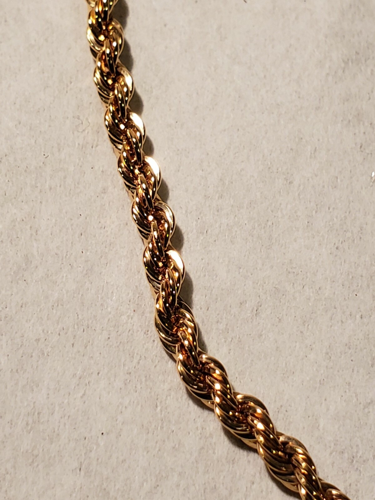 Gold French Rope Chain 18 inch 3mm 24k Gold Plated Necklace Chain Yellow Gold