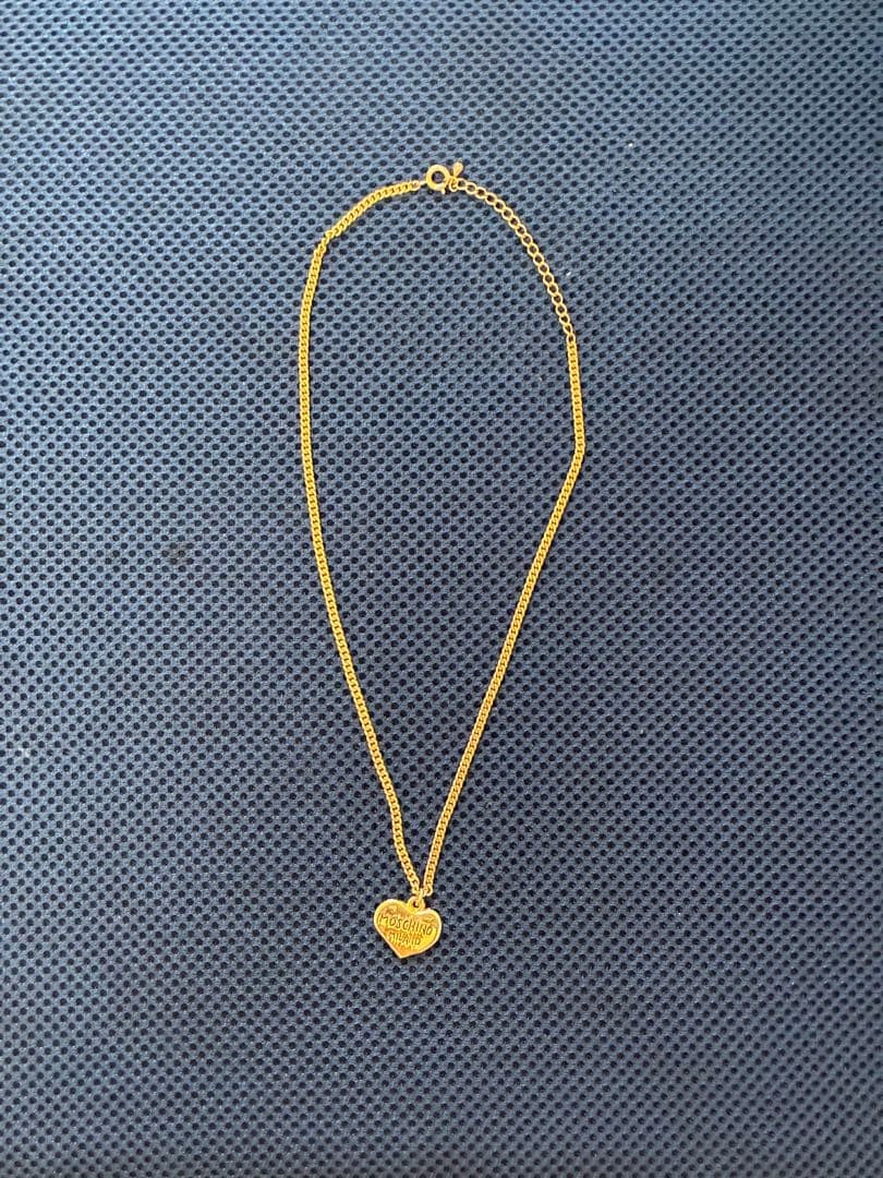 Moschino Heart Pendant Necklace Gold 46cm Pre-Owned