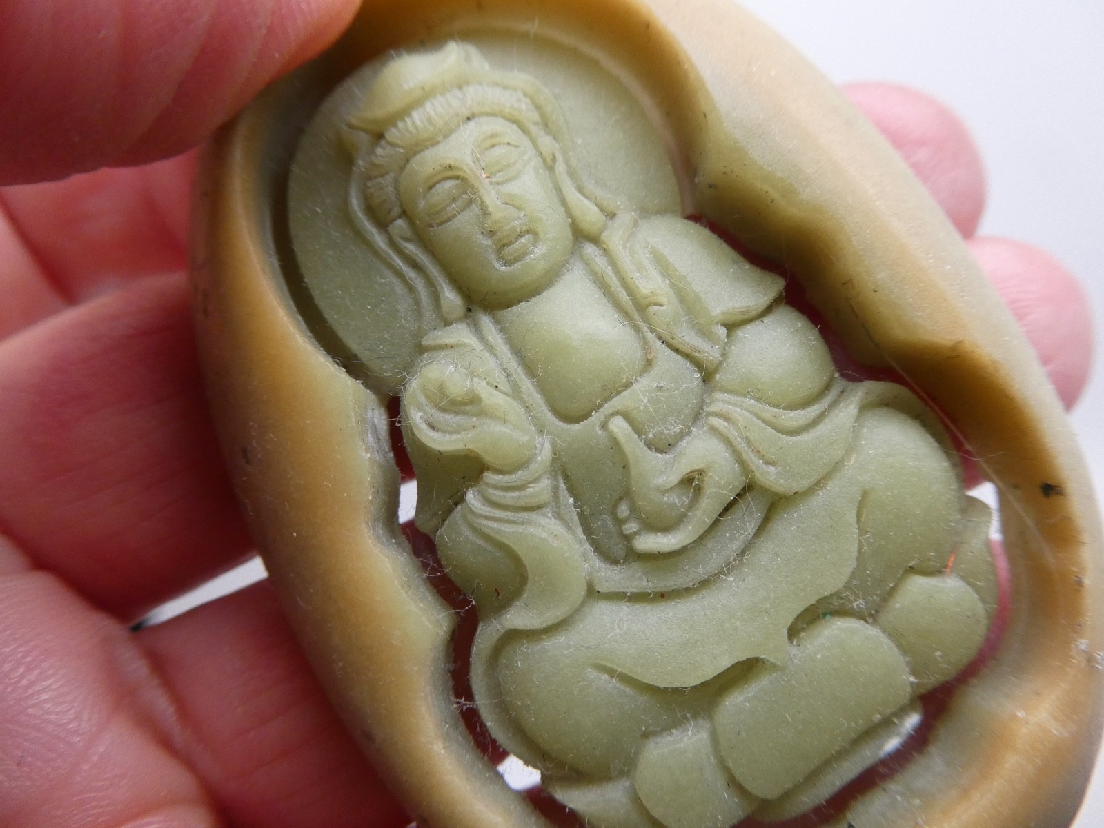 QUAN YIN Green Phosphorescent Glow in The Dark Modern Ye Ming Zhu 925 Pendant