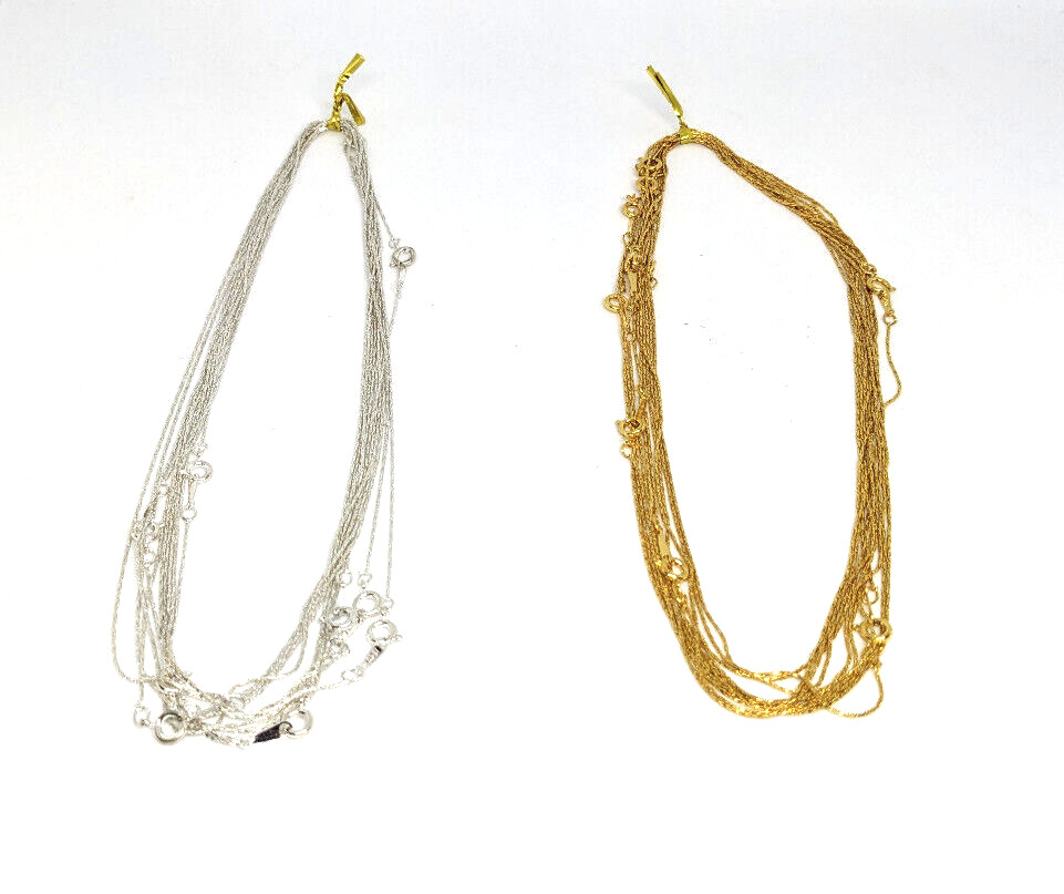 Fashion Jewelry Gold & Silver Plated Dainty Lightweight Necklaces (10 of each)