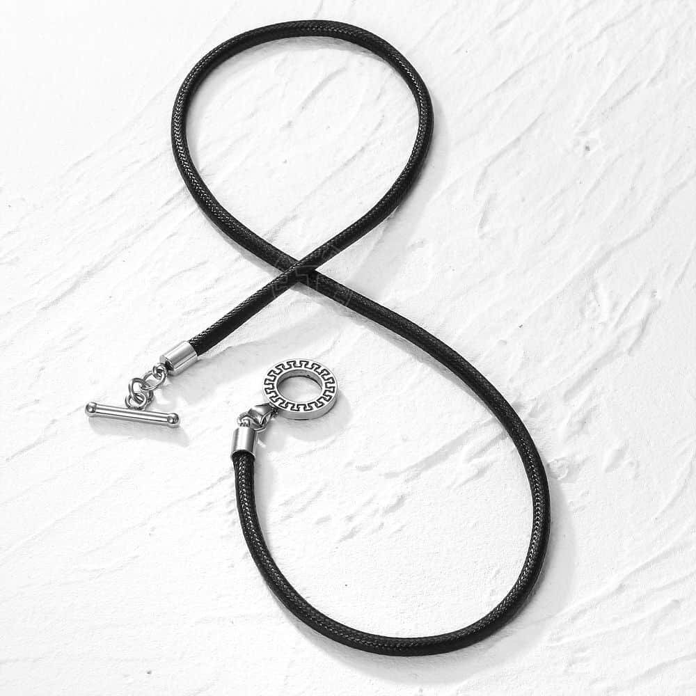 4-6mm 14″-28″ Black Man-made Leather Rope Cord Necklace Choker Magnetic/Toggle