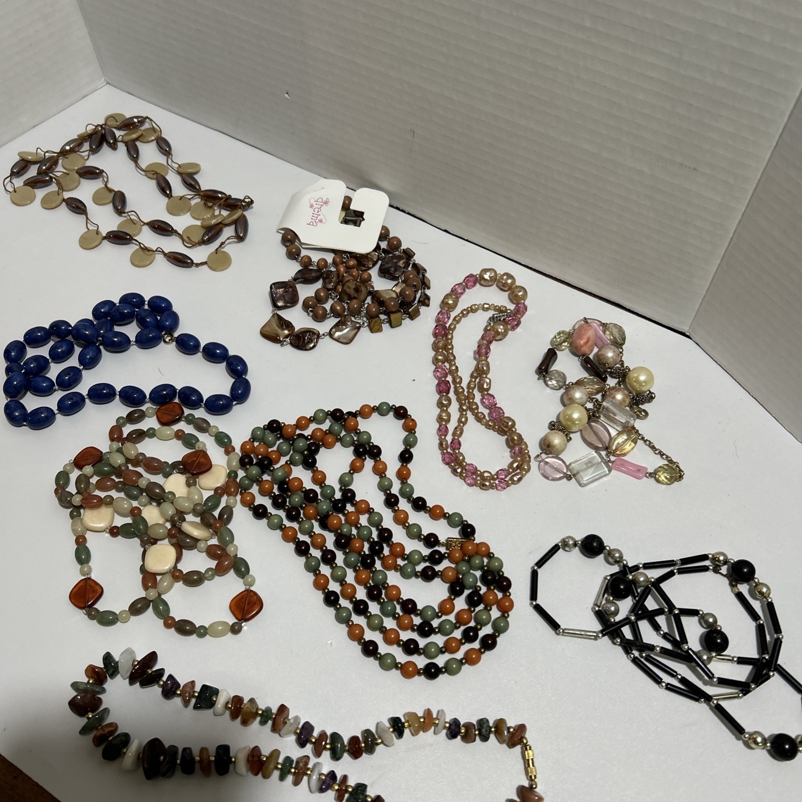 Beaded Necklace Lot Of 9 Various Lengths Jewelry