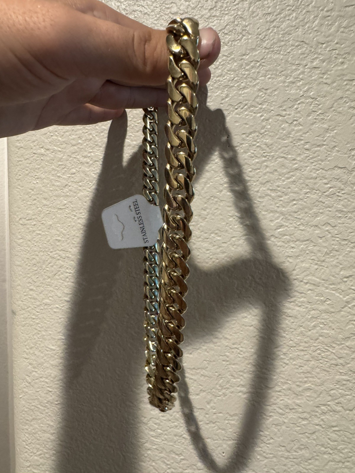 Necklace Stainless Steel Gold Miami Cuban Curb Jewelry Chain 14K Gold Plate
