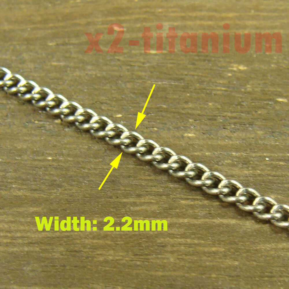 2.2mm Titanium 65 / 60 / 55mm Curb chain Clavicle necklace anti-allergy XTi209