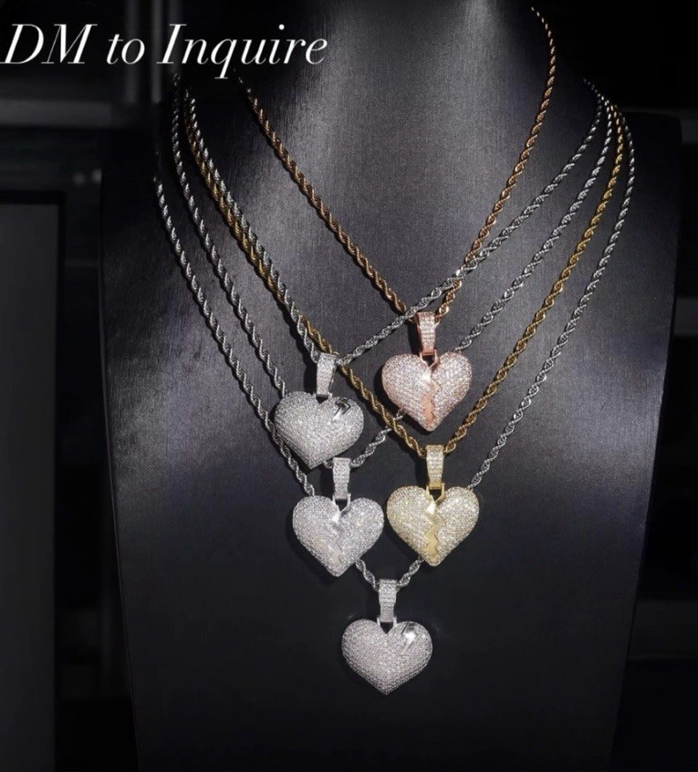 Silver Tone Pavé Iced Out Round Engraved Photo Pendant Rope Chain Necklace