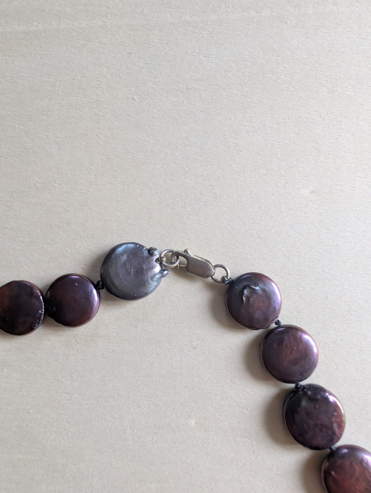 Purple Cultured Coin Pearl Beaded Statement Necklace with Lobster Clasp 50 Inch