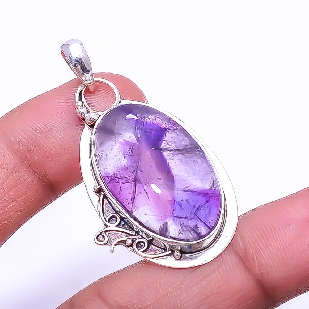 Trapiche Amethyst – Brazil Handmade 925 Sterling Silver Pendant 1.95″ P951639926