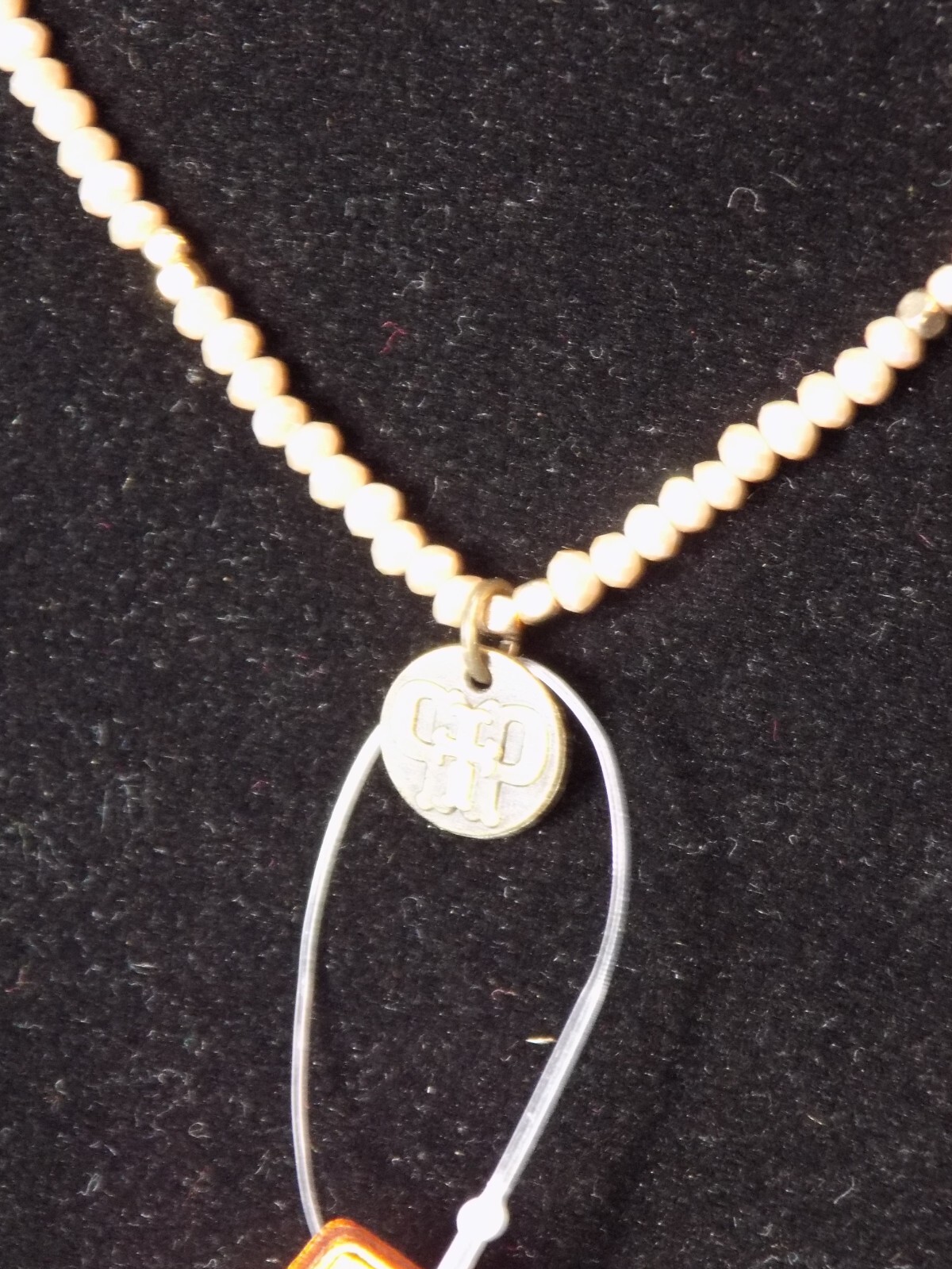 Necklace MADE IN TEXAS 15″ Faux Diamond Pendent w/ Lock Original Tag