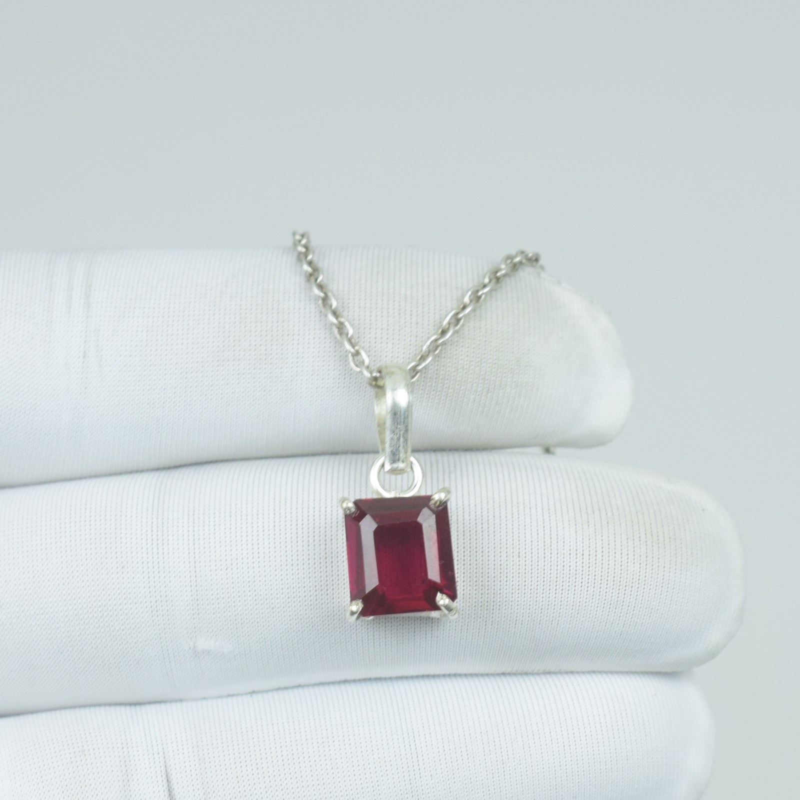 14Ct Emerald Red Ruby Pendant Jewelry, Marvelous 925 Sterling Gemstone Jewelry,