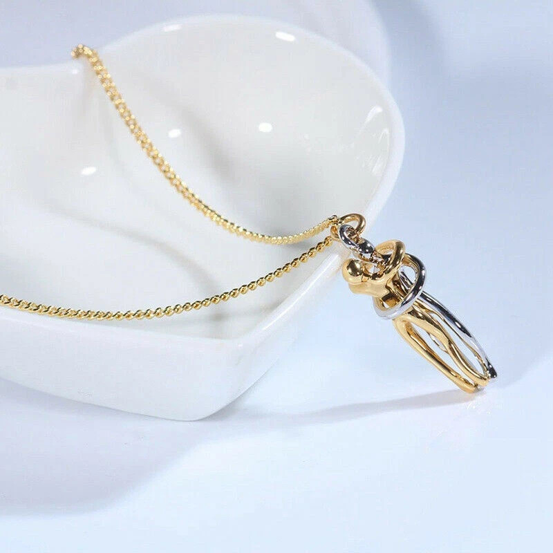 Affectionate Hug Couples Necklace Valentine’s Day Embrace Chain Unisex Jewelry