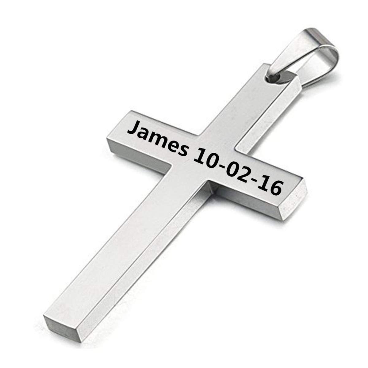 Personalized Cross Pendant for Men Women Custom Engraved Cross Pendant Jewelry
