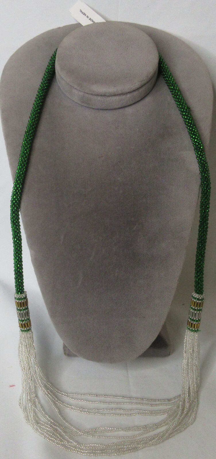 Himalayan Gems Glass Seed Bead Necklace 16″ Long Made in Nepal BEAUTIFUL