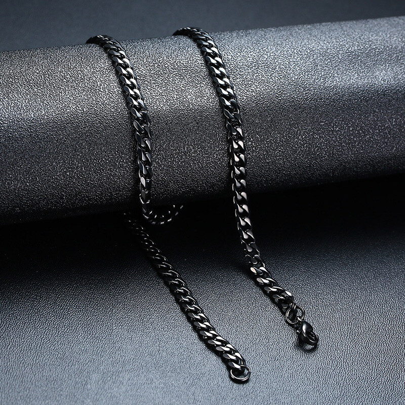 Vnox 3-7MM Cuban Curb Flat Link Chain Men Necklace Choker Stainless Steel 18-22″