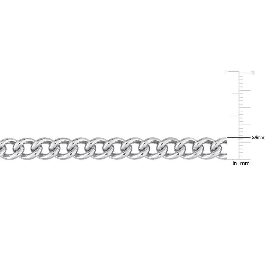 AMOUR 6.5mm Curb Link Chain Necklace In Sterling Silver, 18 In