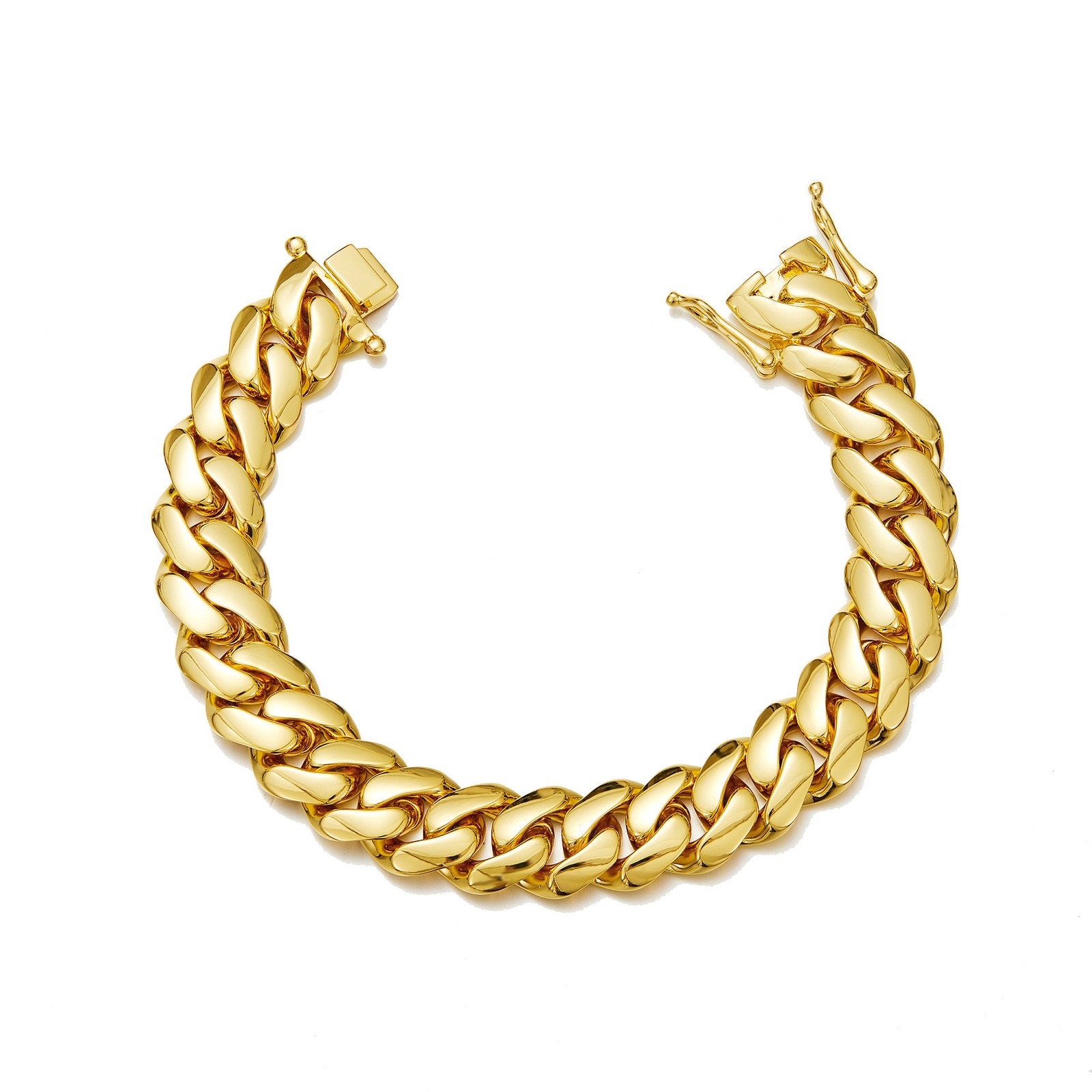 10mm-22mm Stainless Steel Miami Cuban Chain Necklace Bracelet 18K Gold Plated