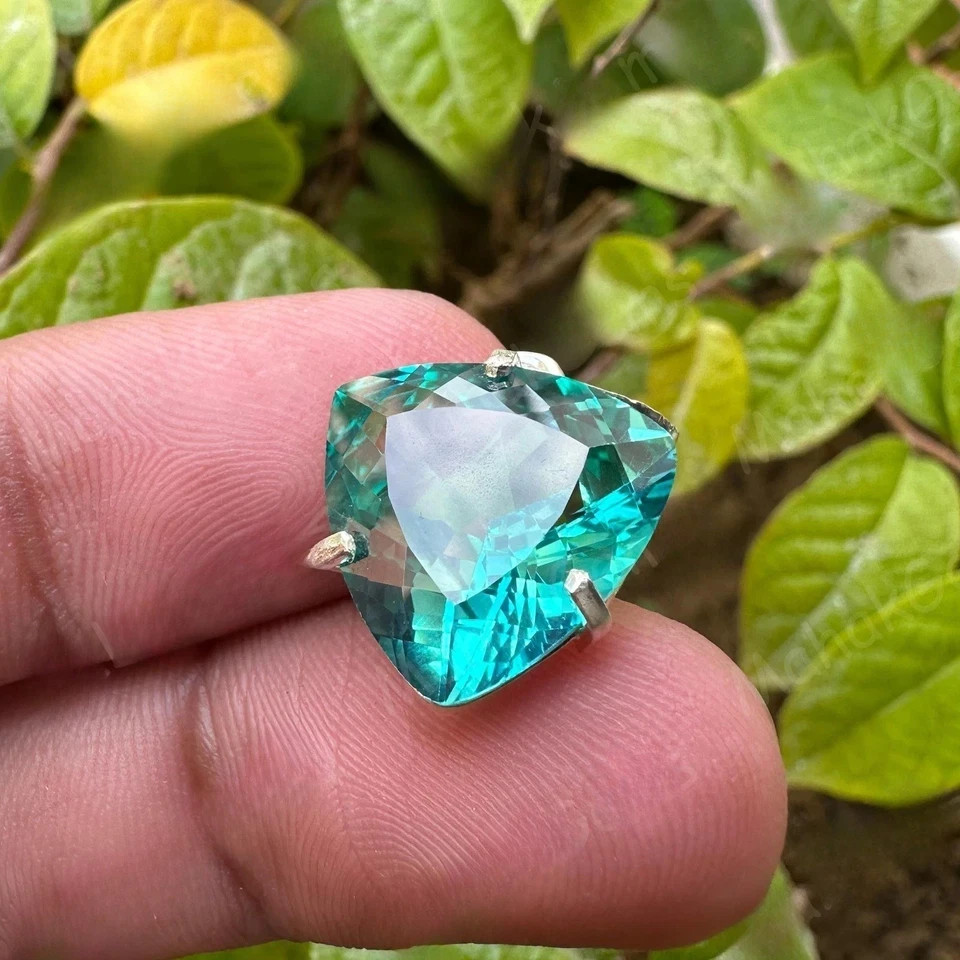 Certified 15.80 Ct Natural Paraiba Tourmaline 925 Silver Pendant Loose Gemstone