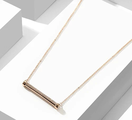 18k Gold Filled Lamp Pendant Necklace Made Simulated Diamond Designer Inspired