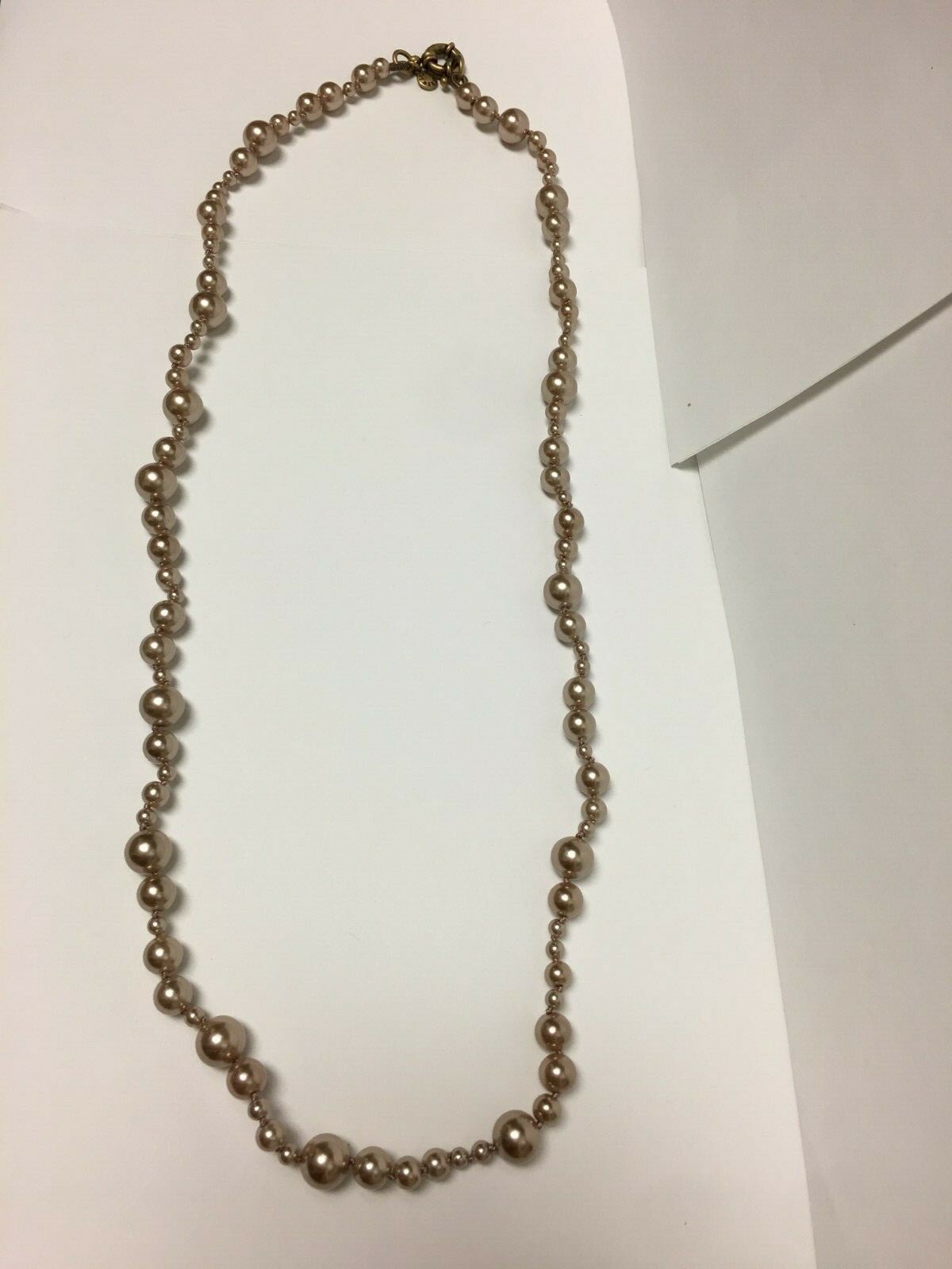 J. Crew Pink Imitation Faux Pearl Link Necklace 26″ Long