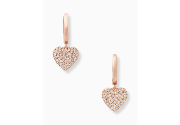 Kate Spade New York Rose Gold Pave Heart Mini Necklace or Earrings or Bracelet