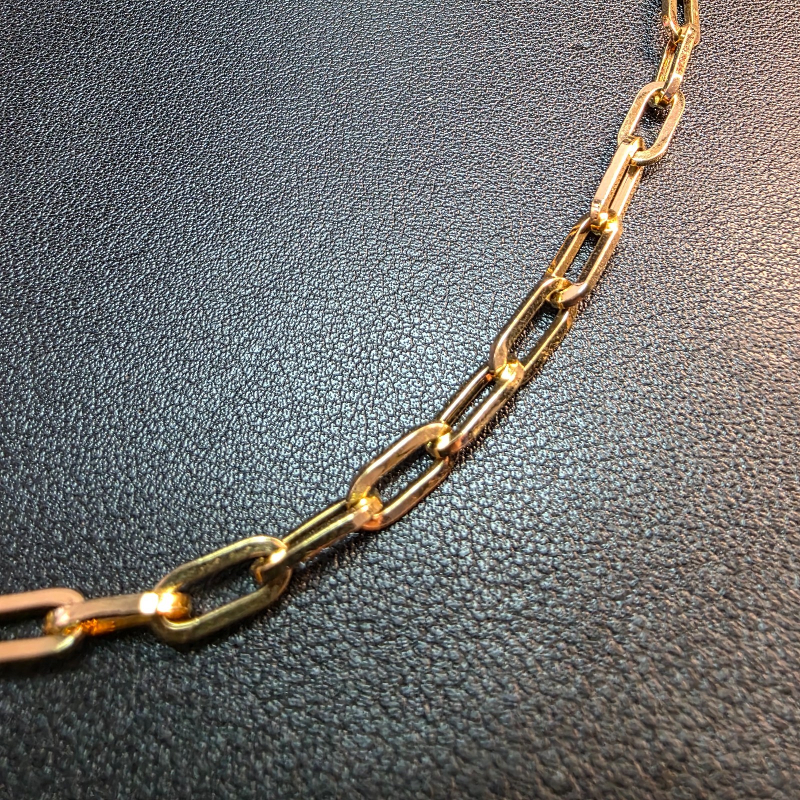 Paperclip Layering Necklace Gold Plated Chain Oval Elongated Link 18″-20″