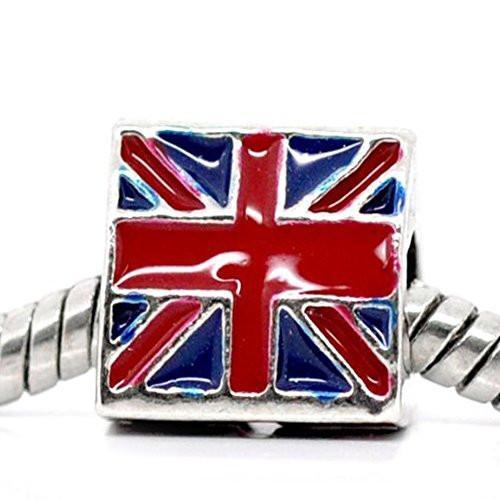 3 Sided Triangle UK Flag Bead European Bead Compatible for Most European Snake C
