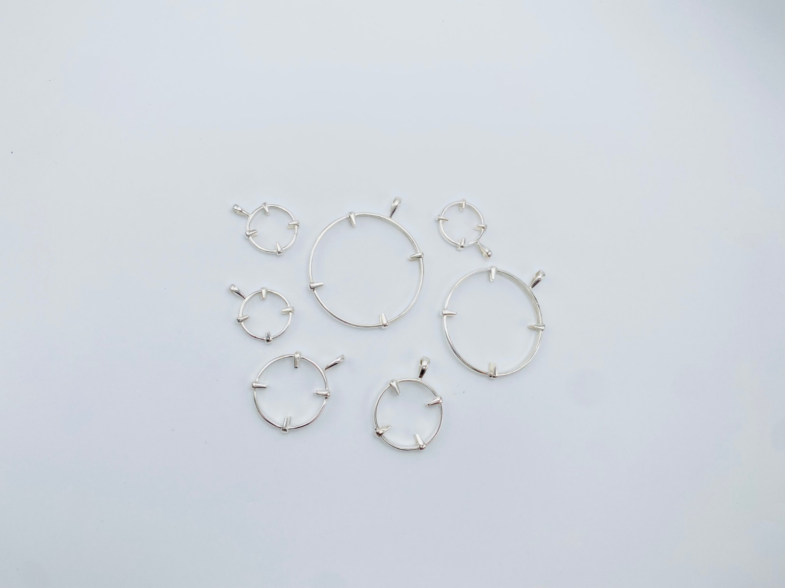 925 Solid Sterling Silver Round Pendant Blank Bezel Holder Coin Handmade