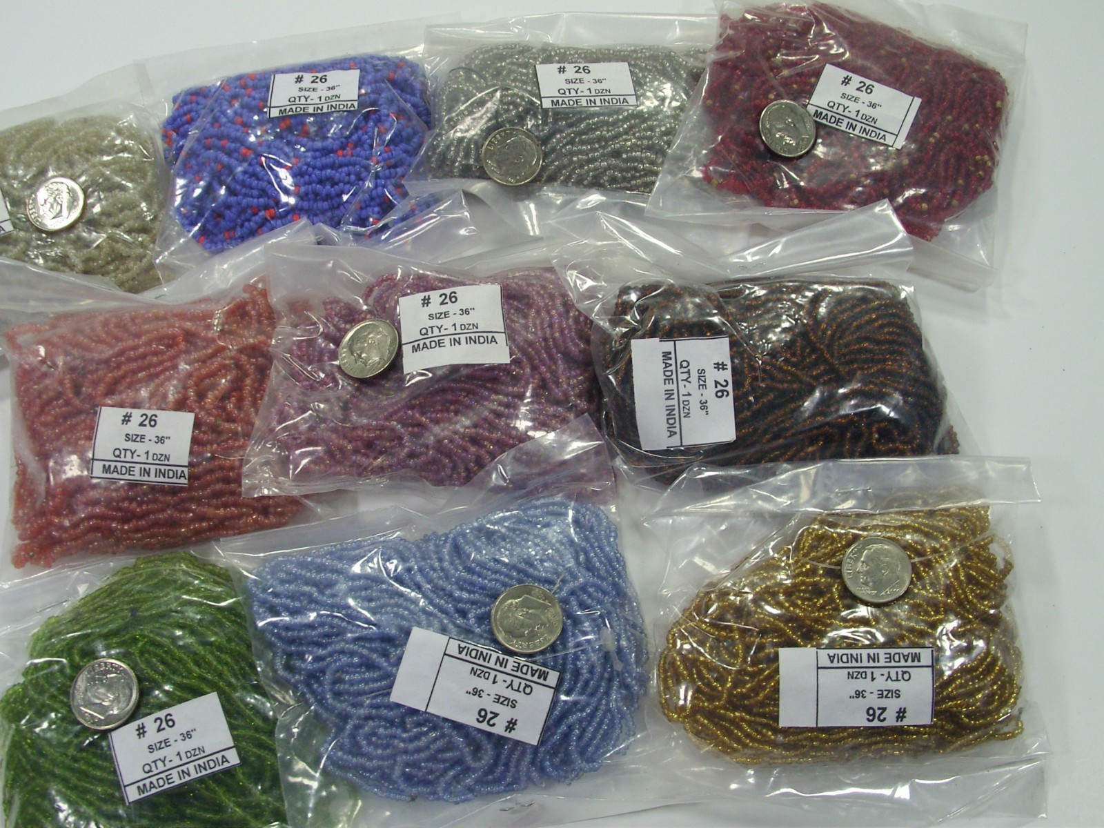 100 Strands 36″ Glass Seed Bead Necklaces Wholesale Bulk Lot Clearance (NP-43E)