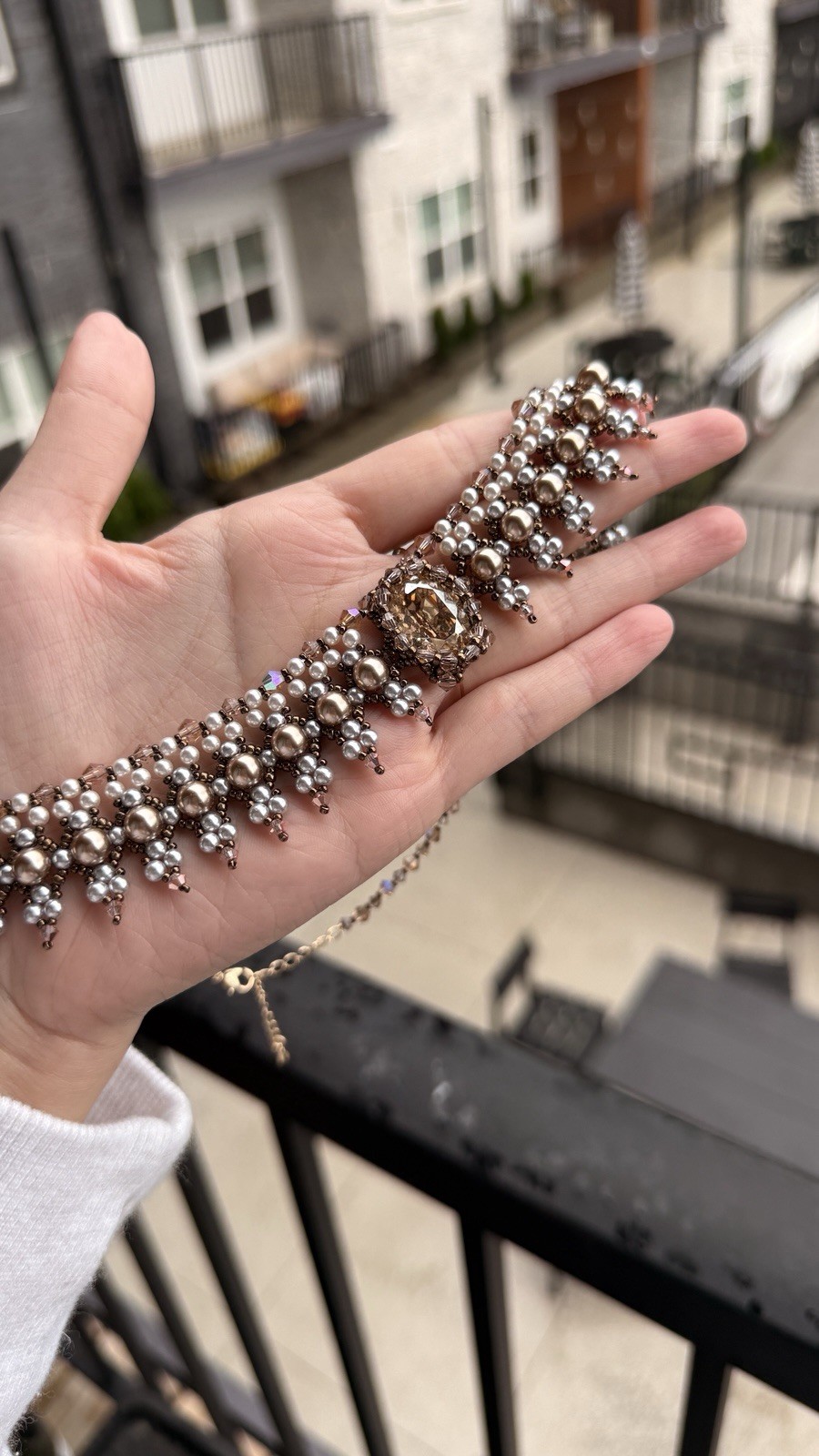 ✨ More Dazzling than Picture ✨ Handmade Necklace with Dangling Bead Fringe