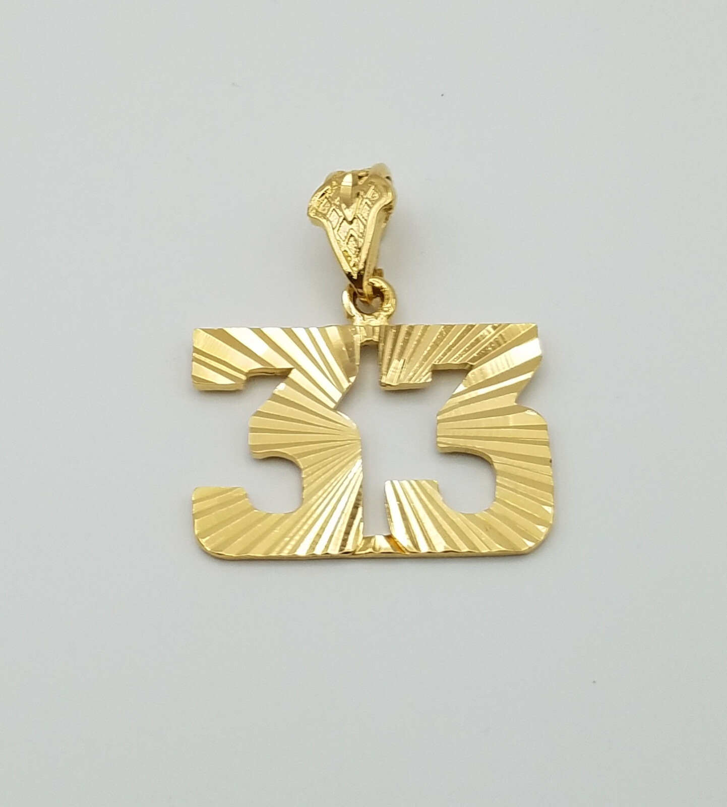 Gold Number Pendant a larger Diamond-Cut 24k GP Jersey Numbers 26-50