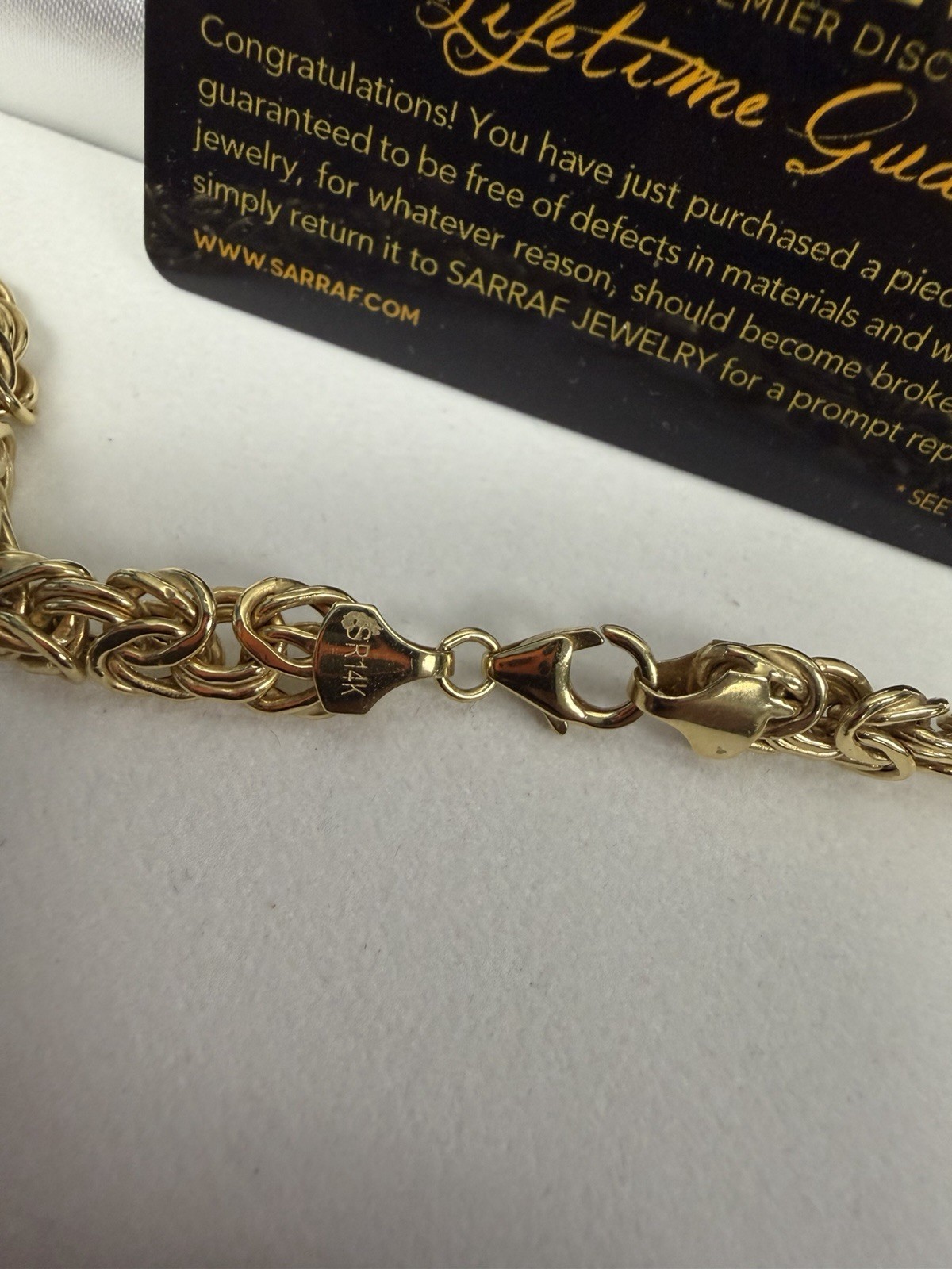14k Gold 7mm Byzantine Necklace 20 Inches, MADE IN ITALY
