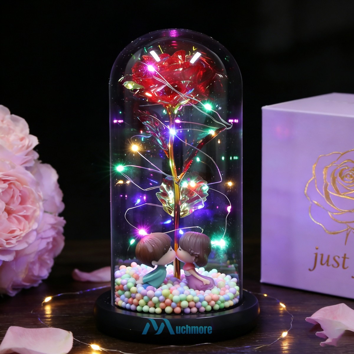 Beauty and The Beast Rose LED Enchanted Galaxy Rose Eternal Flower Lighted Décor