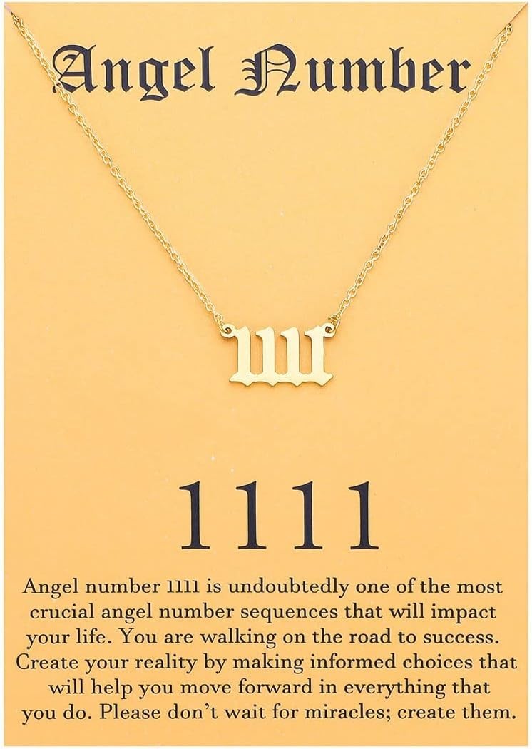 Angel Number 1111 Choker Necklace Numerology Jewelry for Women Gold Plated