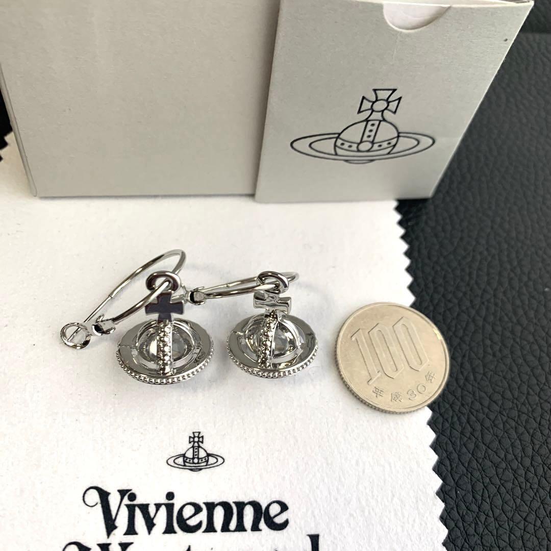 Vivienne Westwood Earrings Pierced Globe Orb Silver NO BOX [EJ373