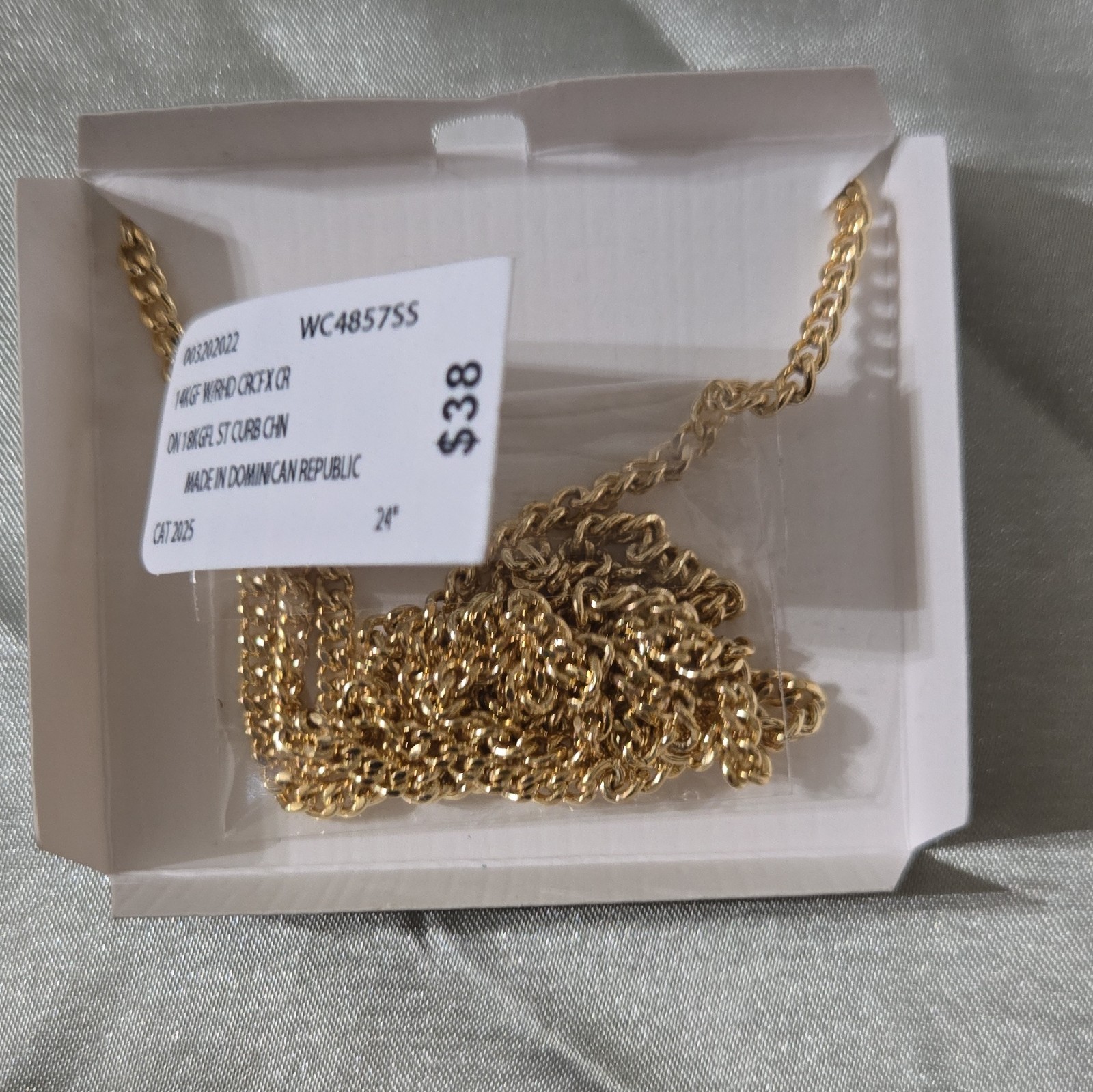 Brilliance Fine Jewelry 14k Gold Filled Cross Pendant Curb Chain Necklace 24in