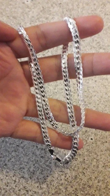 925 Sterling Solid Silver Chain Necklace Jewelry for Women Men Fashion Gift