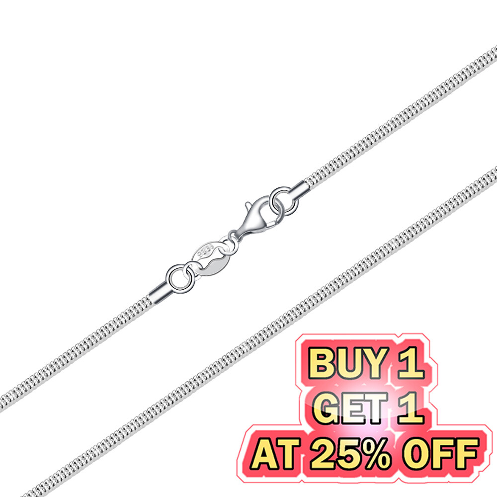 925 Silver Plated Snake Chain Fashion Necklace Lobster Lock Men’s Women’s 16-24″