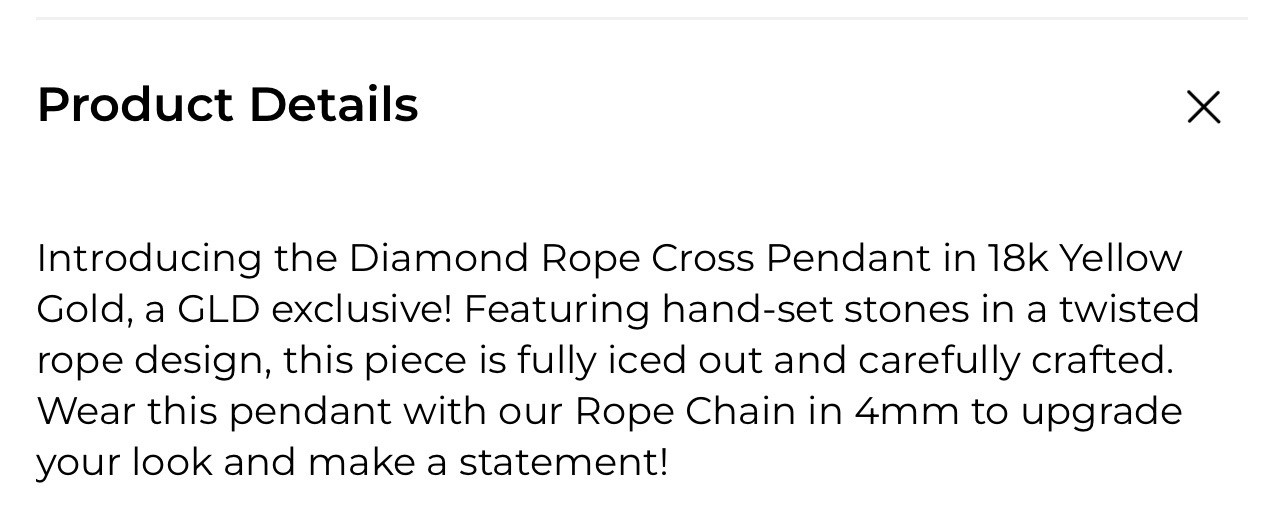 18k -28grams CZ Stones Gold Cross By GLD. W/O Chain. Large Cross Only 2.5×1.5”