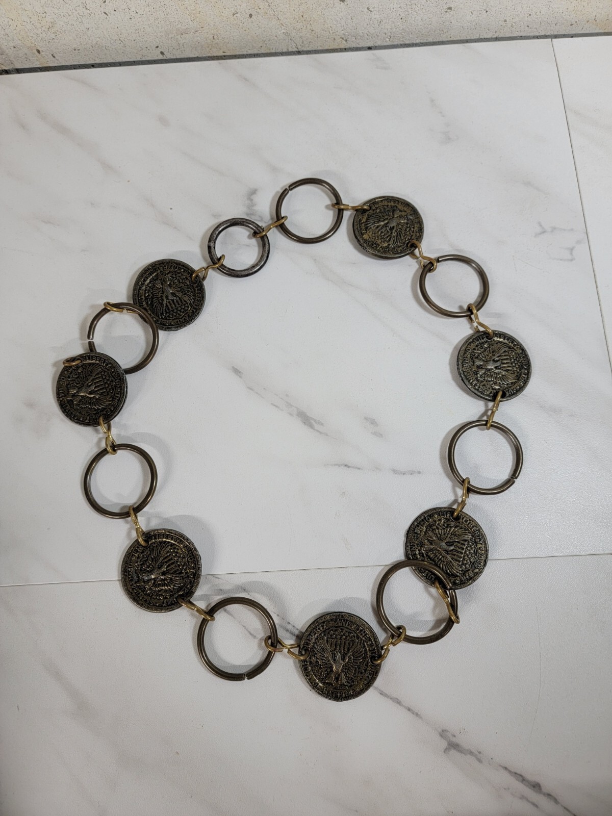 Vintage Coin Necklace Liberty and the Pursuit of Happiness Eagle