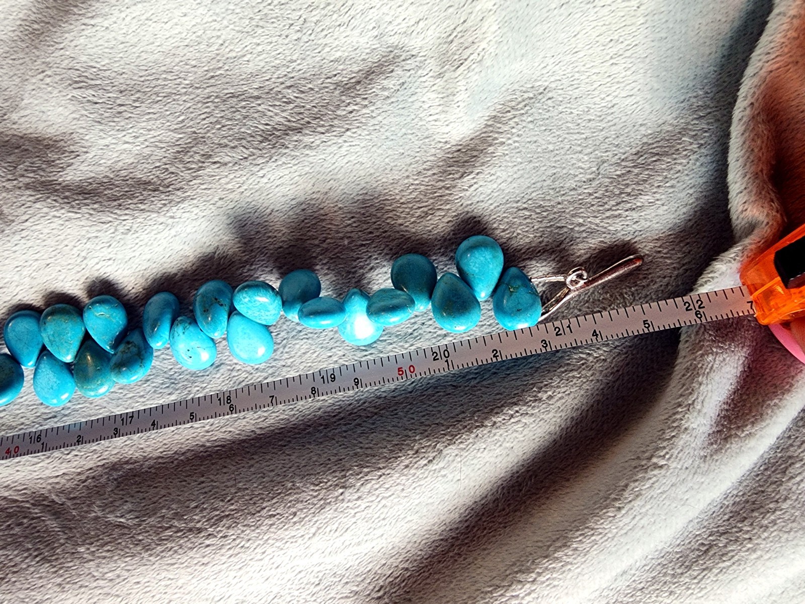 Genuine Turquoise Nugget Necklace Sterling Silver Toggle Clasp Southwestern Styl