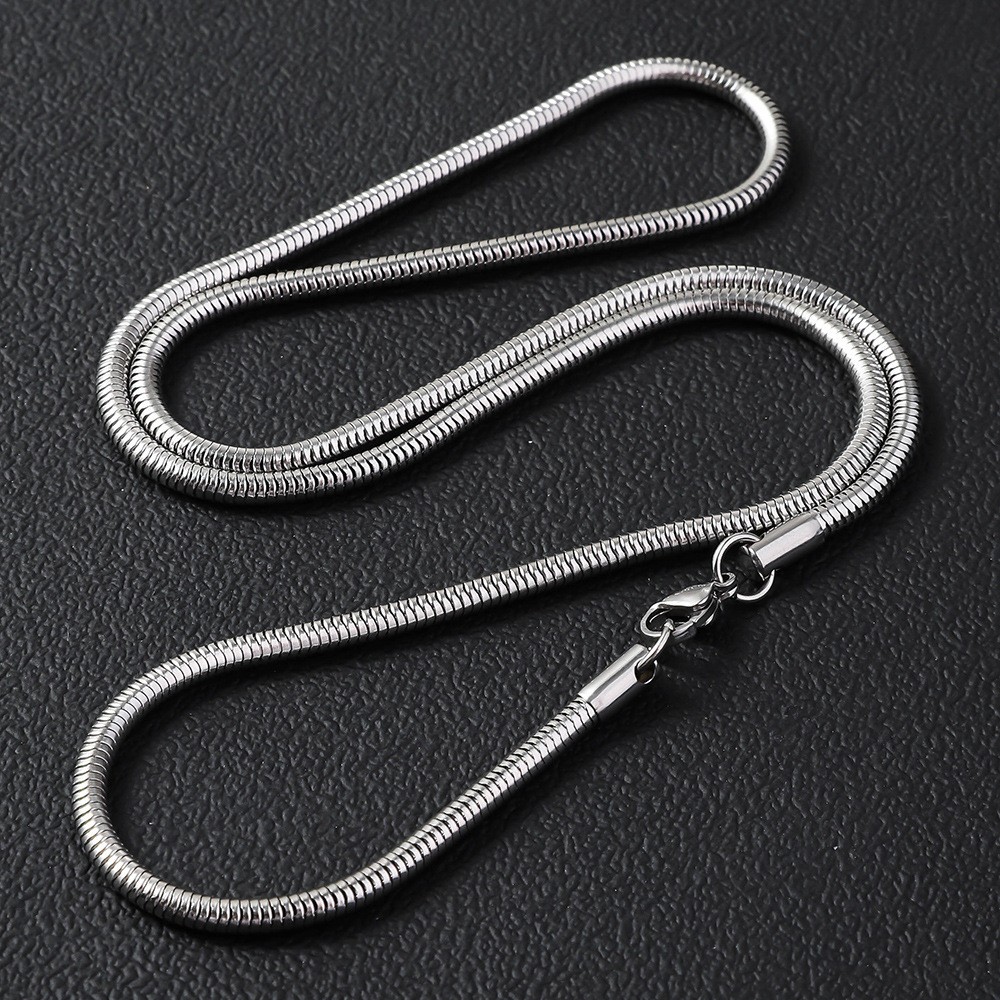10pcs Lot 2.4mm 18-24inch Stainless Steel Round Snake Chain Necklaces Hip Hop