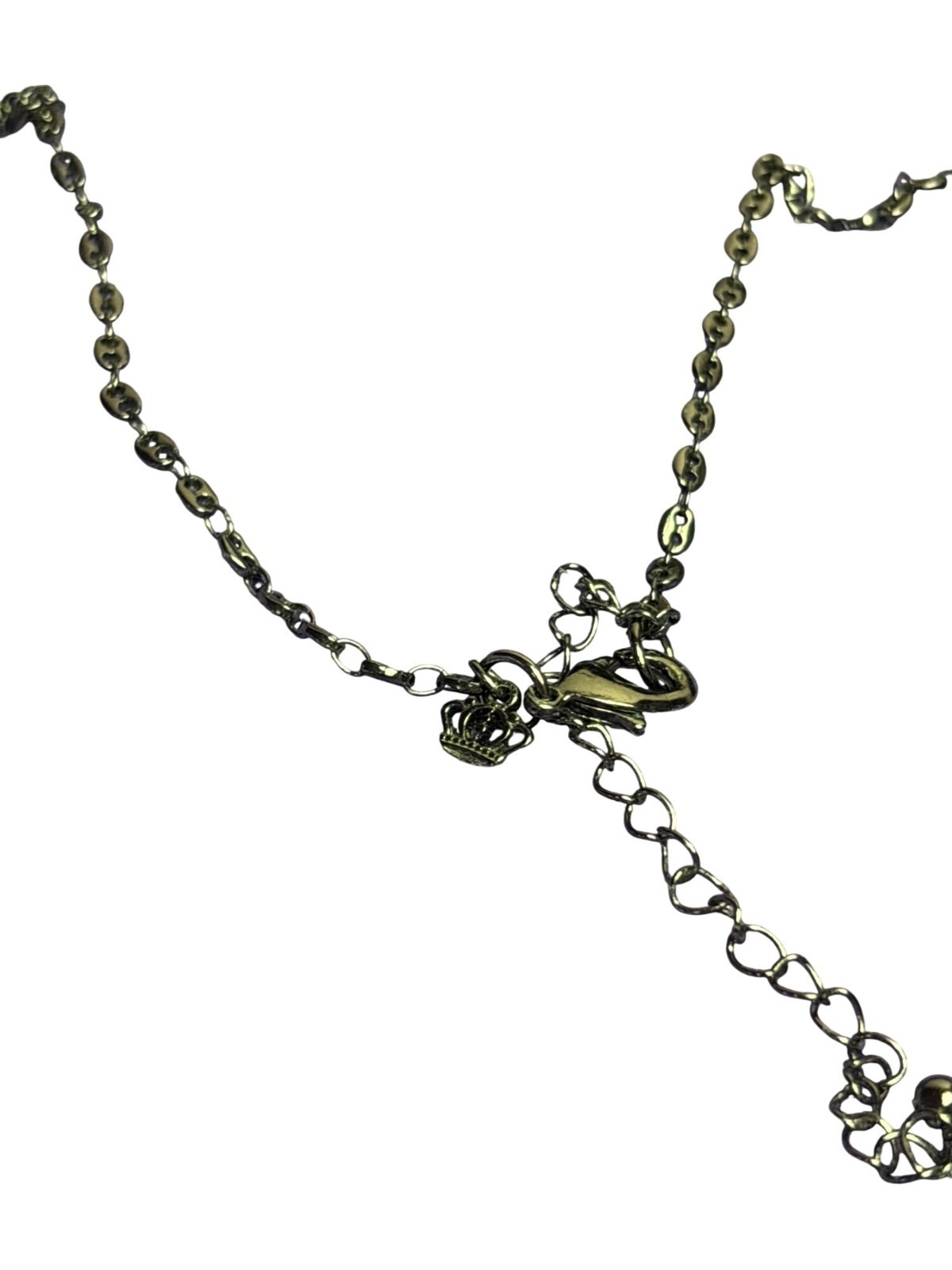 Premier Designs Gunmetal Silvertone V Chain Necklace 30 – 34 inches Long 6.5 in